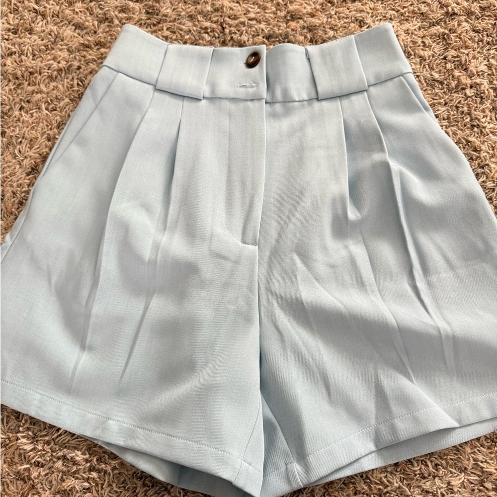 Sky Blue High Waist Women's Shorts